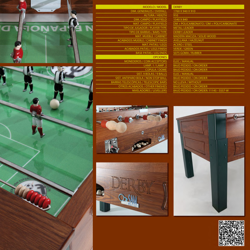 Máquinas recreativas Futbolines Futbolín Derby Máquinas recreativas Futbolines Futbolín Derby